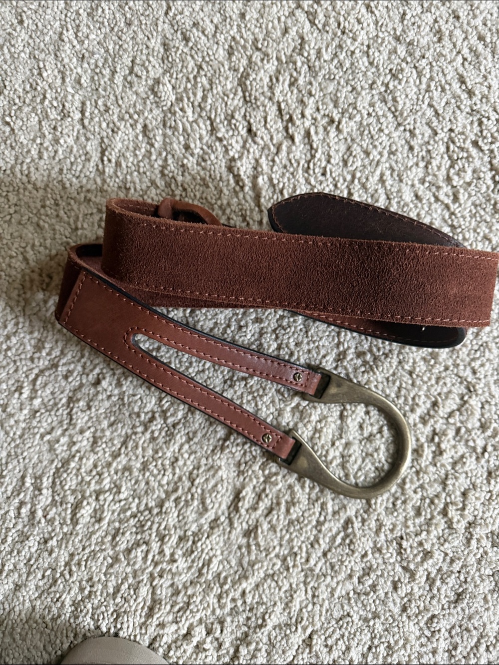 Free People Brown Suede and Leather Loop Belt